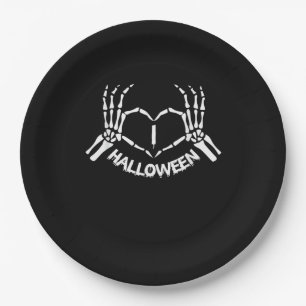Assiettes En Carton Skeleton Coeur main Lazy Costume d'Halloween drôle