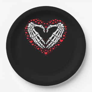 Assiettes En Carton Skeleton Coeur main Valentines Jour Drôle Couple C