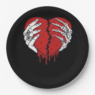 Assiettes En Carton Skeleton Hands Hearts Classic Trending