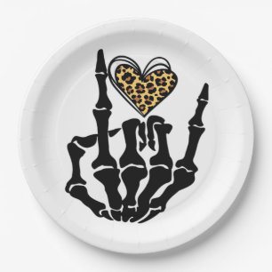 Assiettes En Carton Skeleton Heart Hands Classic