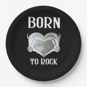 Assiettes En Carton Skeleton Mains Grey Heart Graphic Pour Classique