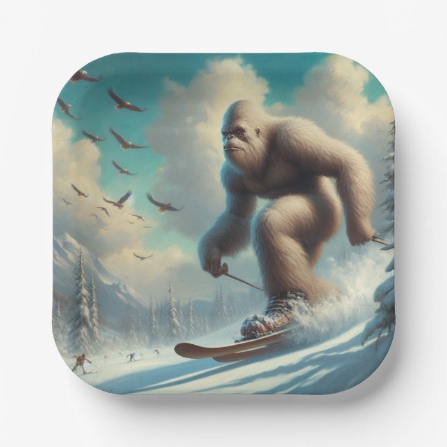 Assiettes En Carton Ski Bigfoot (Recto)