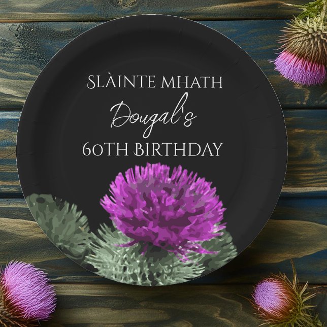 Assiettes En Carton Slàinte mhath Thistle Anniversaire (Créateur téléchargé)