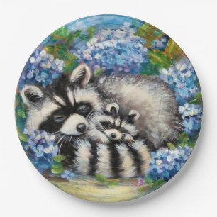 Assiettes En Carton Sleeping Raccoon Maman & Baby Papier Plaques