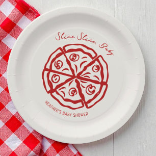 Assiettes En Carton Slice Baby Pizza Ciao Baby shower