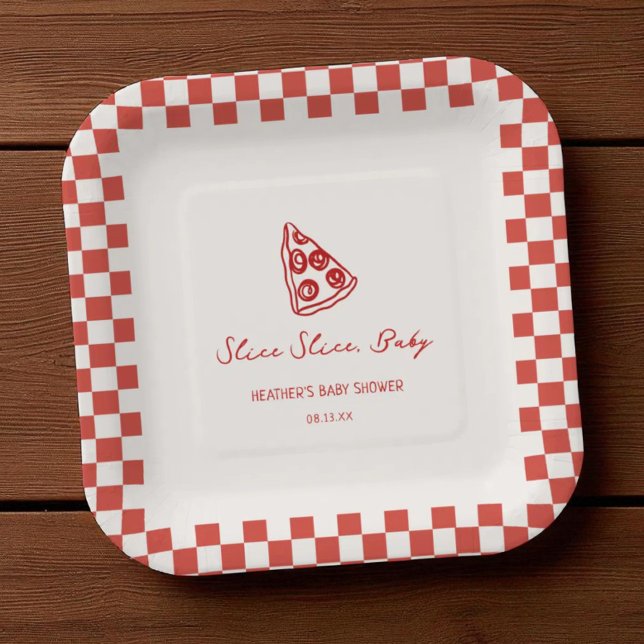 Assiettes En Carton Slice Slice Baby Italien Pizza Baby shower (Créateur téléchargé)