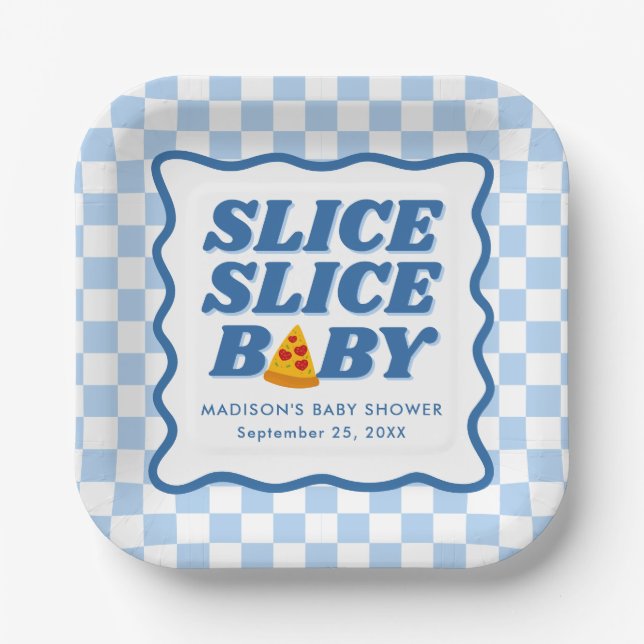 Assiettes En Carton Slice Slice Baby Pizza Baby Shower (Recto)