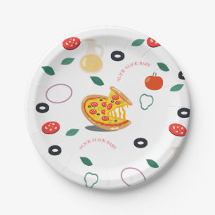 Assiettes En Carton Slice Slice Baby Pizza moderne fête d'anniversaire