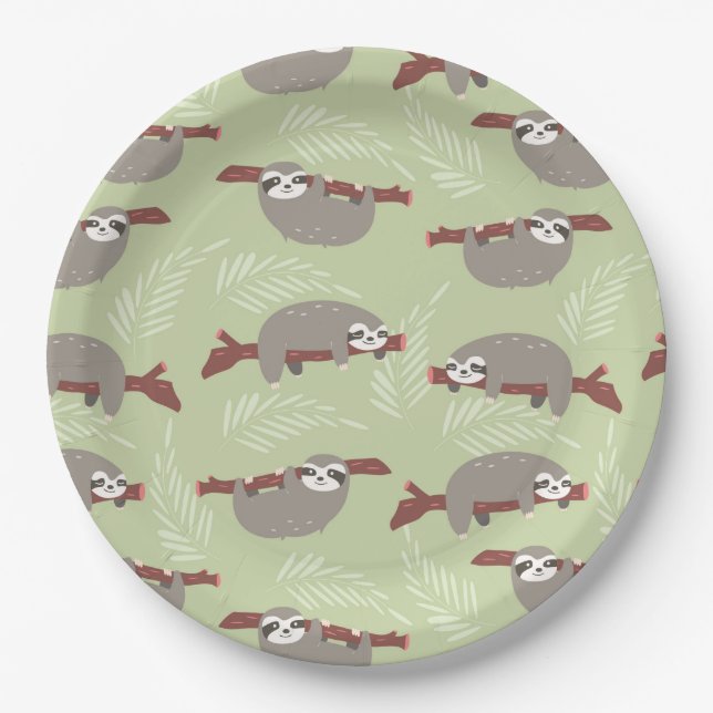 Assiettes En Carton Sloth (Devant)