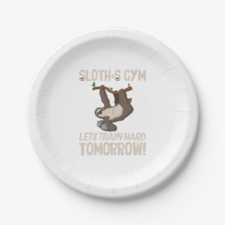 Assiettes En Carton Sloth gym Nous entrainons dur Demain