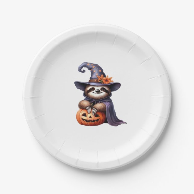 Assiettes En Carton Sloth Halloween Pirate Enfants Femmes Hommes Sloth (Devant)