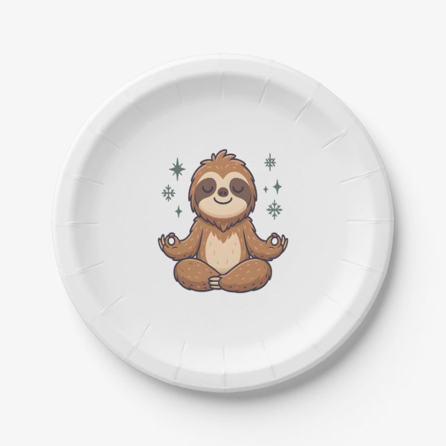 Assiettes En Carton Sloth Yoga Sloth (Devant)