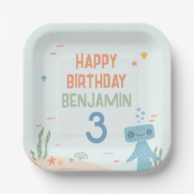 Assiettes En Carton Slumberkins Hammerhead Birthday (Recto)