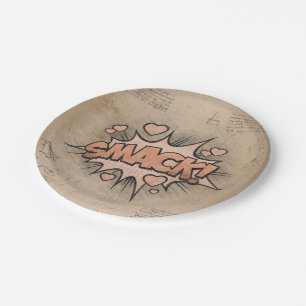 Assiettes En Carton SMACK ! Vintage Comic Book