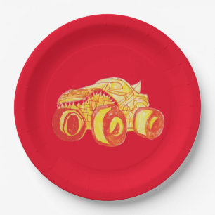 Assiettes En Carton Smile Monster Truck Rally Anniversaire