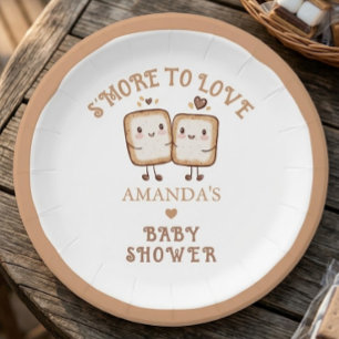 Assiettes En Carton S'more à aimer Baby Shower au feu de camp