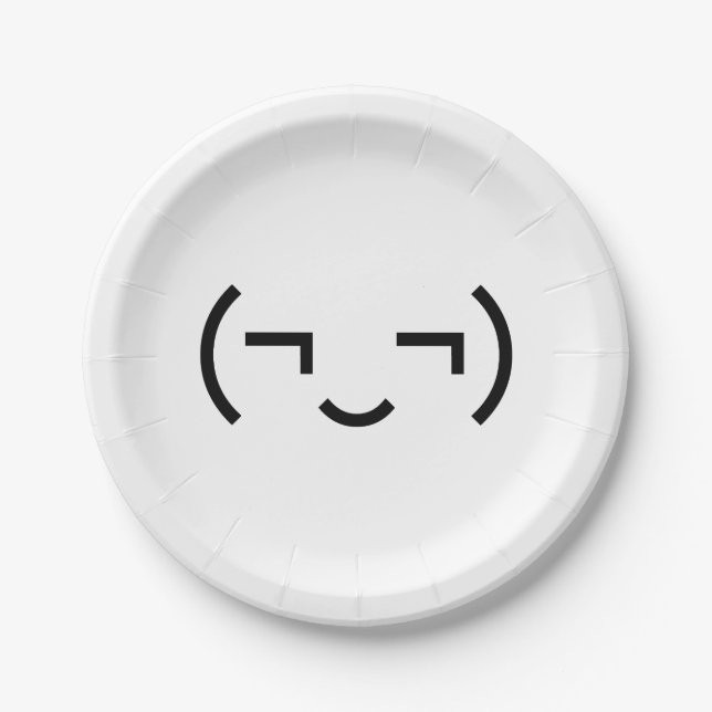 Assiettes En Carton Smug Emoticon (‿MD) Kaomoji japonais (Devant)