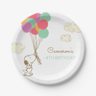 Assiettes En Carton Snoopy et Ballons Anniversaire
