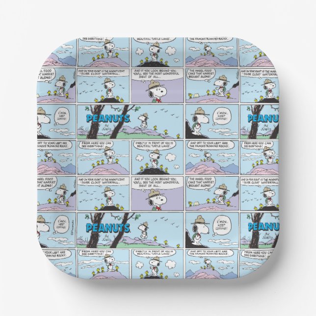 Assiettes En Carton Snoopy & Friends | Aller Randonnée (Recto)