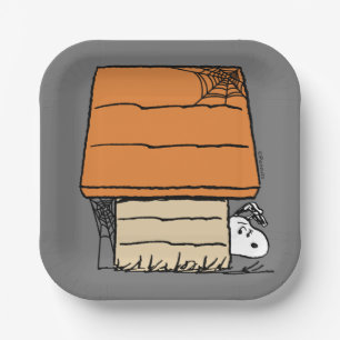 Assiettes En Carton Snoopy Halloween Spider Web Doghouse