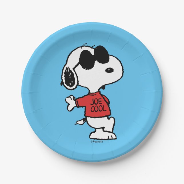 Assiettes En Carton Snoopy "Joe Cool" debout (Devant)