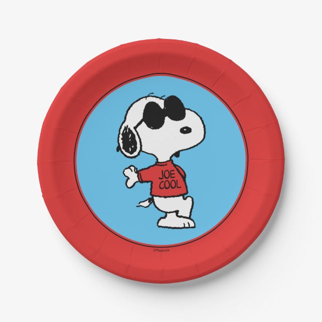 Assiettes En Carton Snoopy "Joe Cool" debout (Devant)