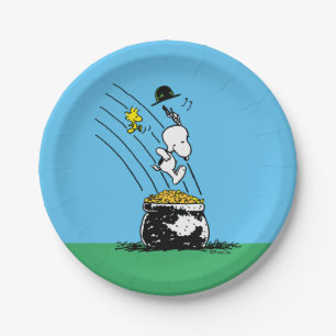 Assiettes En Carton Snoopy Jumping dans le pot d'or