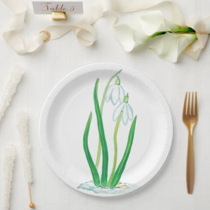 Assiettes En Carton Snowdrops (Galanthus nivalis)