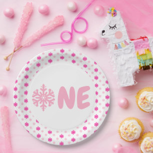 Assiettes En Carton Snowflake 1er Plaque Papier Anniversaire