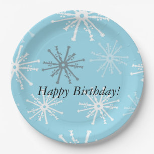 Assiettes En Carton Snowflakes de fête congelée Bonne plaque de papi