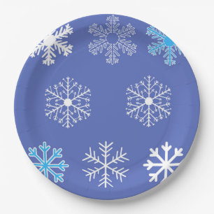 Assiettes En Carton Snowflakes du soir