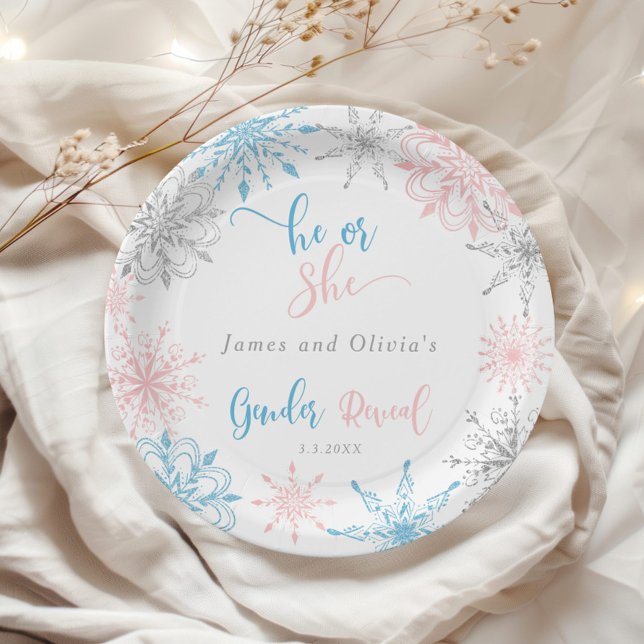 Assiettes En Carton Snowflakes genre révéler (Créateur téléchargé)