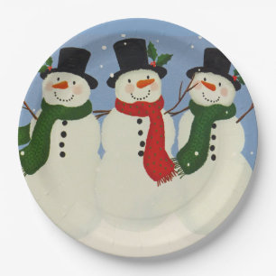 Assiettes En Carton Snowman