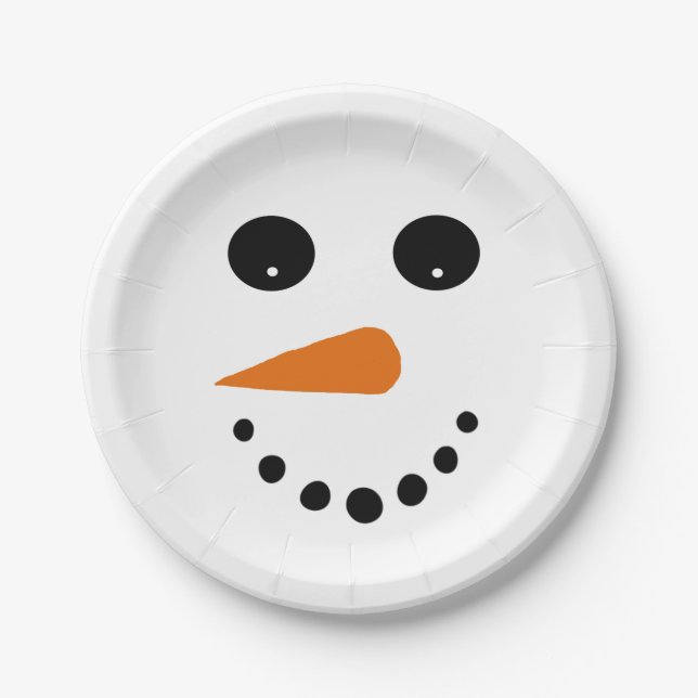 Assiettes En Carton Snowman (Devant)