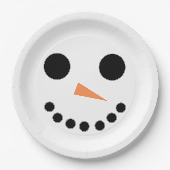 Assiettes En Carton Snowman (Devant)