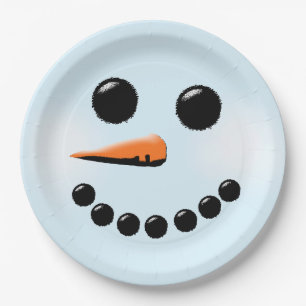 Assiettes En Carton Snowman Face Winter Holiday Snowmen Xmas