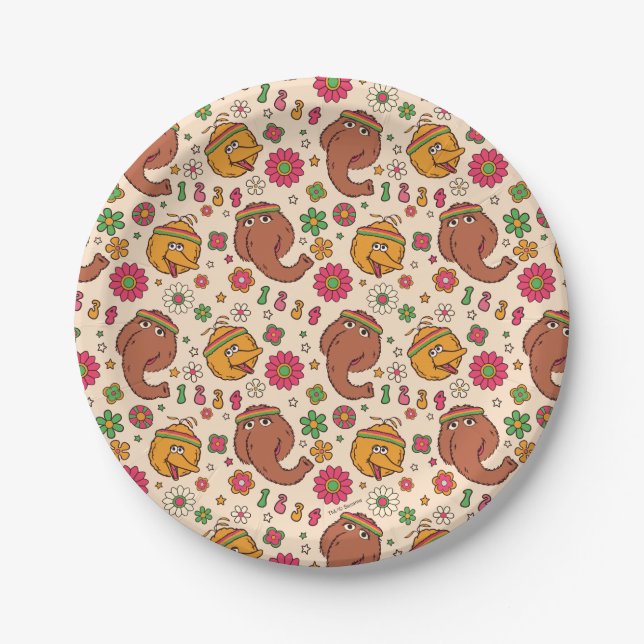 Assiettes En Carton Snuffleupagus et Big Bird Super Flower Motif (Devant)