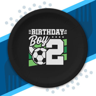Assiettes En Carton Soccer Anniversaire - Garçon de 2 ans - 2e Anniver