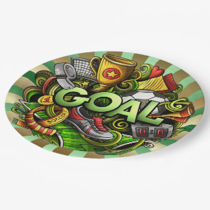 Assiettes En Carton Soccer - Plaque en papier de football