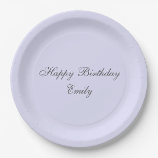 Assiettes En Carton Soft Lavender Minimalist Birthday Party Plates