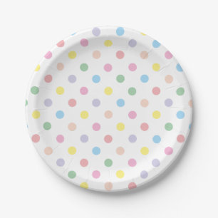 Assiettes En Carton Soft Pastel Pois
