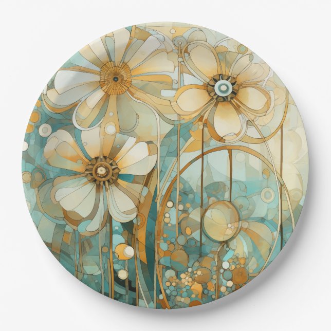 Assiettes En Carton Soft Peach Garden 3 (Devant)