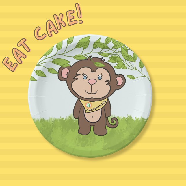 Assiettes En Carton Soignée fête des singes (Créateur téléchargé)