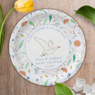 Assiettes En Carton Soignée Goose Baby shower Party