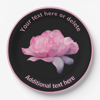 Assiettes En Carton Soignée Rose Rose Fleur Fleur Personnalisée