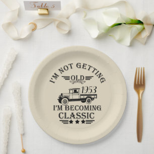Assiettes En Carton soirée 50e anniversaire vintage personnalisée