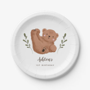 Assiettes En Carton Soirée Anniversaire de enfant de l'ours rustique