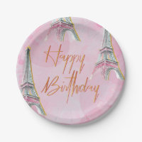 Soirée d'anniversaire à thème Paris rose et or