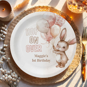 Assiettes En Carton Soirée d'anniversaire de la fille Bunny mignonne