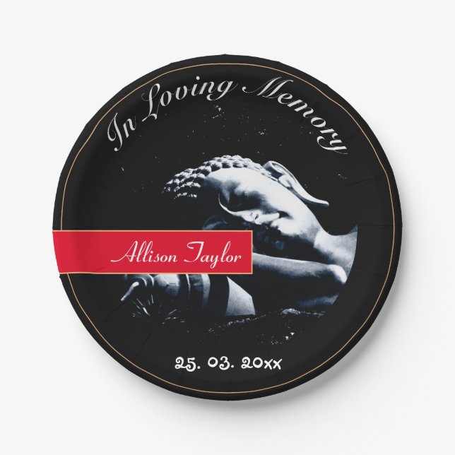 Assiettes En Carton Soirée de deuil et bénédictions de bouddha / Mémor (Devant)